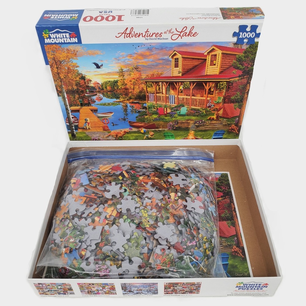White Mountain Puzzles Adventures at the Lake 1000 Piece Jigsaw Puzzle 1746 USA - Picture 2 of 8